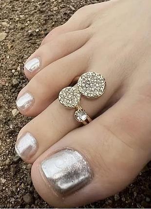 Ювелирное кольцо на палец ноги с фианитами