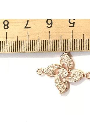 Конектор 25,6*19,6 з фіанітами ( гіпоалергенний сплав)