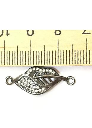 Конектор 27,1*10,6 з фіанітами ( гіпоалергенний сплав)