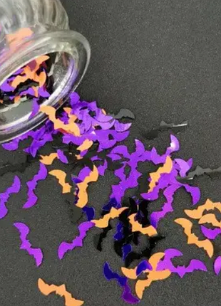Конфеті для хеловіна кажани 15 г 3 на 1 см різнобарвний