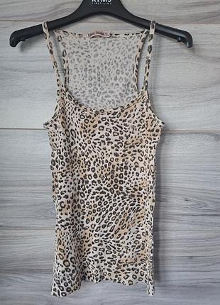 Майка топ в рубчик с леопардовым принтом river island размер s