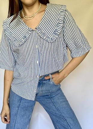 Сорочка в смужку з комірцем