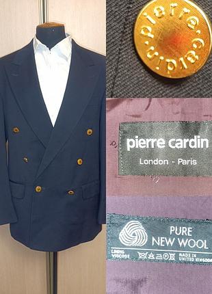 Двубортный шерстяной мужской пиджак pierre cardin