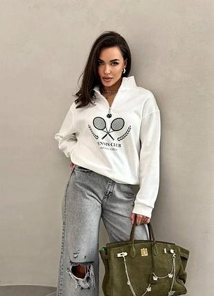 Жіноча повсякденна класична кофта світшот з принтом тканина турецька петля