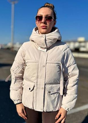 Теплая женская курточка утепленная (мокко, черный,шоколад,оливка, беж)