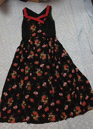 Платье баварская винтажная, дырдль в цветочный принт.