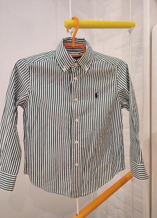 Рубашка для мальчика от бренда ralph lauren, на бирочке размер указан в 4 р.