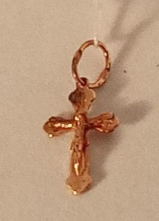Подвеска-крест серебро 925 с позолотой
