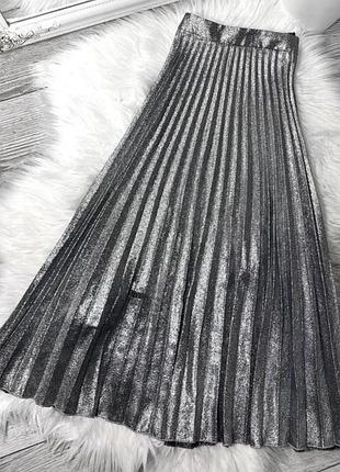 Жіноча срібляста спідниця міді, розмір s