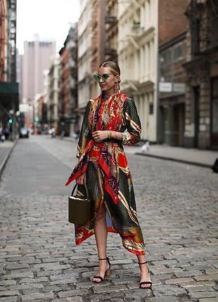 Жіноча атласна сукня сорочка міді, ряба вечірня сукня зара