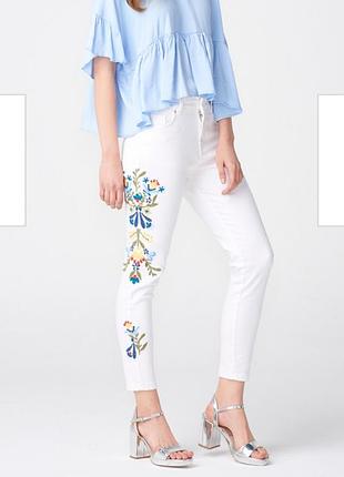 Скинни с вышивкой zara