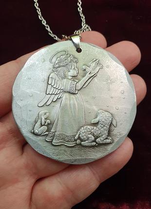 Винтажный кулон «рождественский ангел», ручная работа, американский винтаж