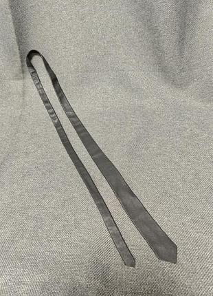 Кожаный черный галстук узкий галстук черная узкая кожаная