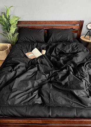 🌸 комплект постельного белья однотонный черный