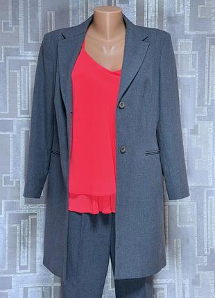 Костюм женский брючный 44-46 размер debenhams серый деловой жакет удлиненный и брюки