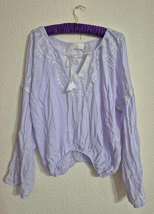 Легкая хлопковая блуза вышиванка