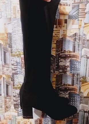 Новые замшевые сапоги чулки, женская обувь