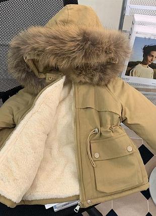 Парка бежевая для девочки