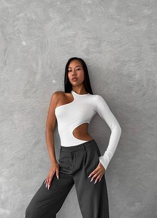 Боди, асимметричный боди на одно плечо,боди вискоза,боди комфортное, боди универсальное