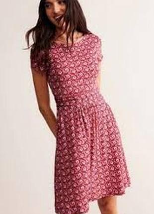 95% віскоза яскрава натуральна літня сукня boden, рожеве віскозне плаття, принт.
