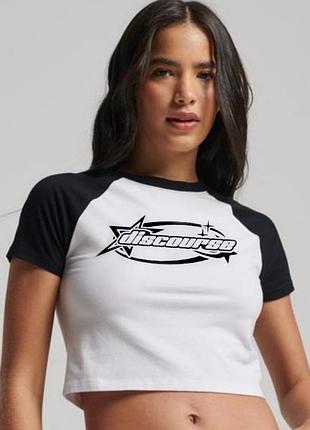 Біла футболка реглан