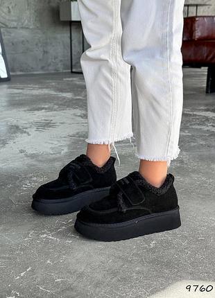 Sale женские черные угги зимние теплые на меху зима