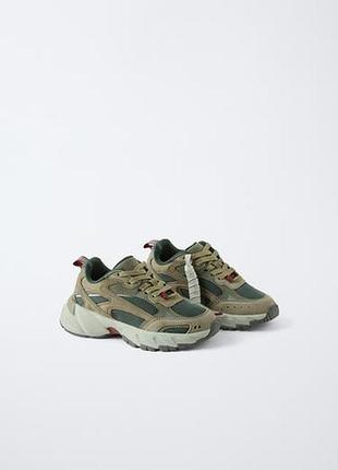 Кожаные кроссовки zara премиум класса