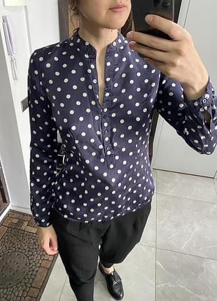 Сорочка рубашка натуральний шовк в горох tommy hilfiger