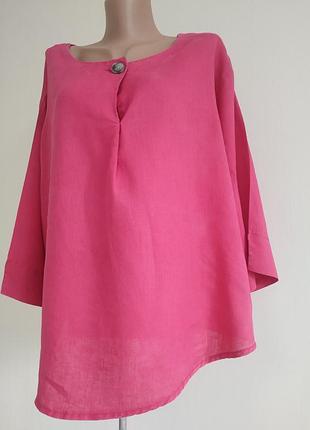 100% льон блуза малинова