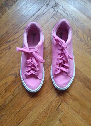 Кроссовки кеды женские розовые, прошитые, в середине утепленные graceland