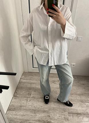 Новая белая удлинённая блуза рубашка 50-52 р zara
