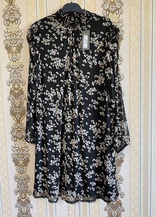 Стильна легка сукня, чорне з пудровим плаття в сітку