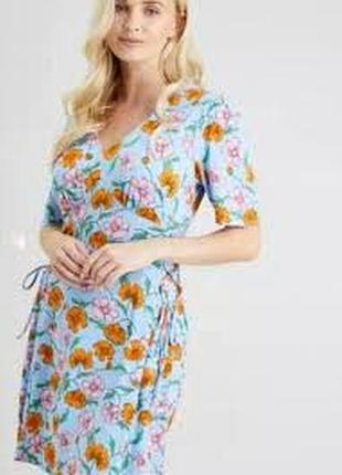 Женское платье tu, летнее голубое платье в цветы