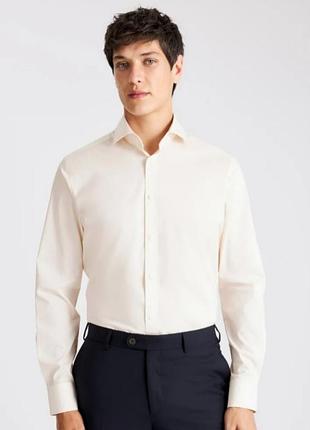 Мужская белая рубашка на длинный рукав классическая burton