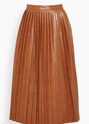 Теракотова спідниця пліснява міді з еко шкіри