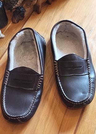 Оригинальные кожаные тапки тапочки benci&brother