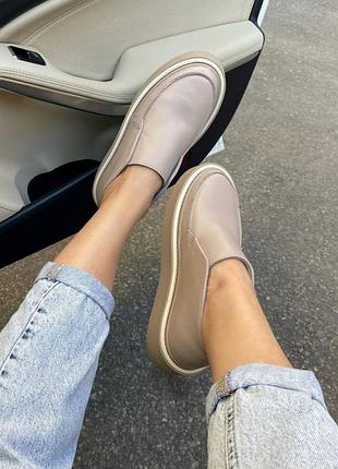 Накладной платеж ❤ натуральные кожаные высокие лоферы на толстой подошве утепленные байкой