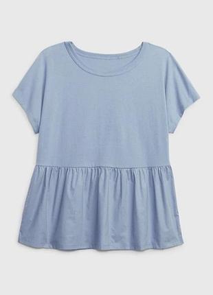Футболка базова котонова синя розкльошена