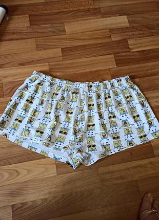 Пижамные трусики трикотаж хлопок принт губка боб