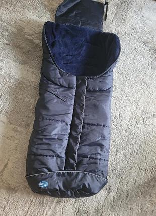 Продам зимовий конверт в прогулянковий візочок, коляску  темно синій