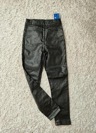 Фирменные кожаные лосины штаны skinny nutmeg р.110-116 см