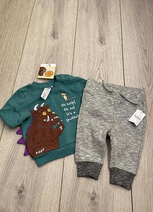 Новий набір кофта штани теплі 0-3 міс