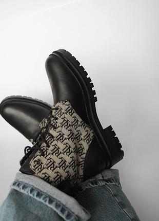 Шкіряні чорні черевики на шнурівці lauren ralph lauren 37,38 розмір оригінал