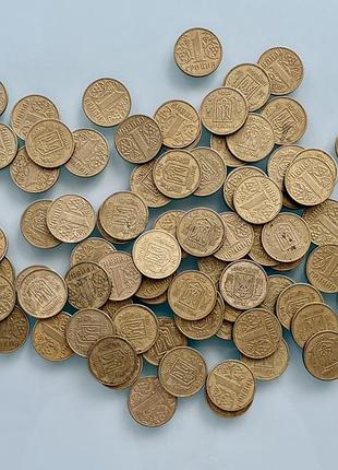 Колекція ранніх монет 1 гривня 2001-2003 років. (90 шт.) – класичний дизайн