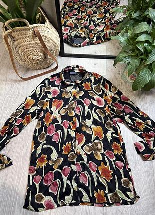 Сорочка візкоза ретро сорочка в квіти