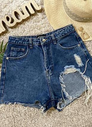 Джинсовые рваные шорты мом No521max