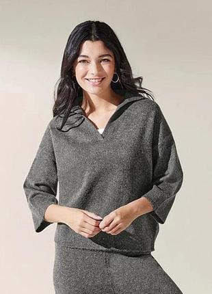 Женский вязаный джемпер поло esmara l 44-46 euro, наш 50-52 серый