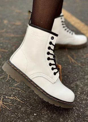 Dr. martens 1460 white fur lasd черевики мартинсы післяплата купити7 фото