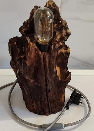 Світильник з дубового кореня, лампа едісона, ручна робота