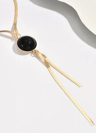 Елегантна жіноча y-подібна геометрична кулон-намисто - регульований плоский ланцюжок із бахромою